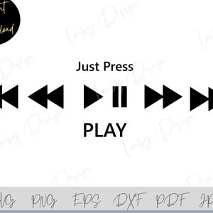Audiosteuertasten SVG, Musik-Player-Svg, Cricut, Silhouette, Song-Player PNG, Dxf, Eps, Jpg, Pdf