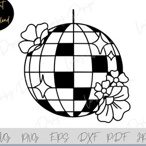 Discobal SVG, discofeest svg, Cricut, silhouet, dansfeest PNG, jaren 80, eps, dxf, pdf, jpg