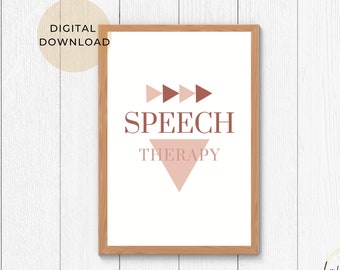 Boho Speech Therapy Poster: SLP Office Decor (Digital Download)