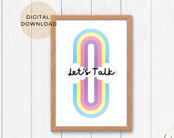 Boho Speech Therapy Poster: Let's Talk Decor (Digital Download)