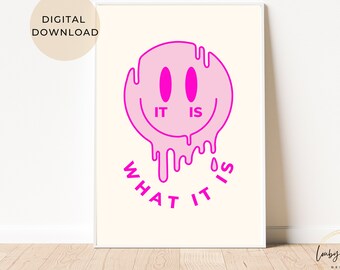 Roze preppy kamerdecor, esthetische indie kamerdecor, Deens pasteldecor, Y2K kamerdecor, trendy muurkunst, DIGITALE DOWNLOAD