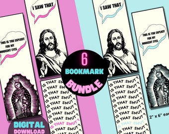Peeking Jesus Printable Bookmarks, Is That Smut Book Mark, Funny Romance Reader Gifts, Digital Download
