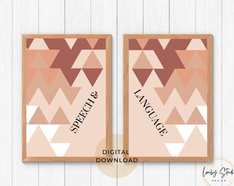 Boho Logopädie Poster Set: SLP Office Decor (Digitaler Download)