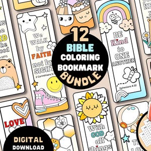 Bible Verse Coloring Bookmarks for Kids Bible Coloring Pages, Christian Scripture Bookmarks, Sunday School Crafts, Kids Church Activity
