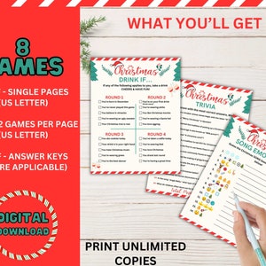 Printable Christmas Games Adults BUNDLE, Family Christmas Party Games