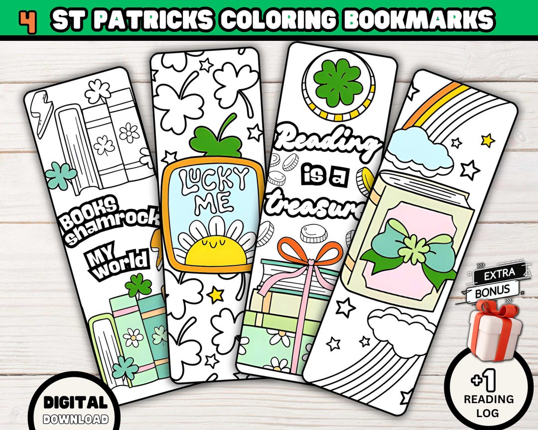 Coloring Bookmarks Printable Shamrock St Patricks Day Coloring Page for ...
