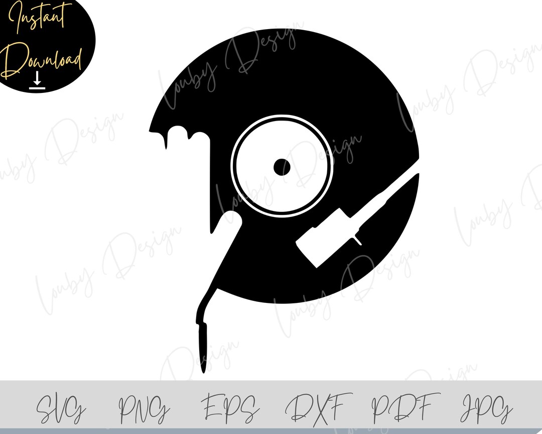 Vinyl Record SVG, Turntable Player PNG, Cricut, Silhouette, Music