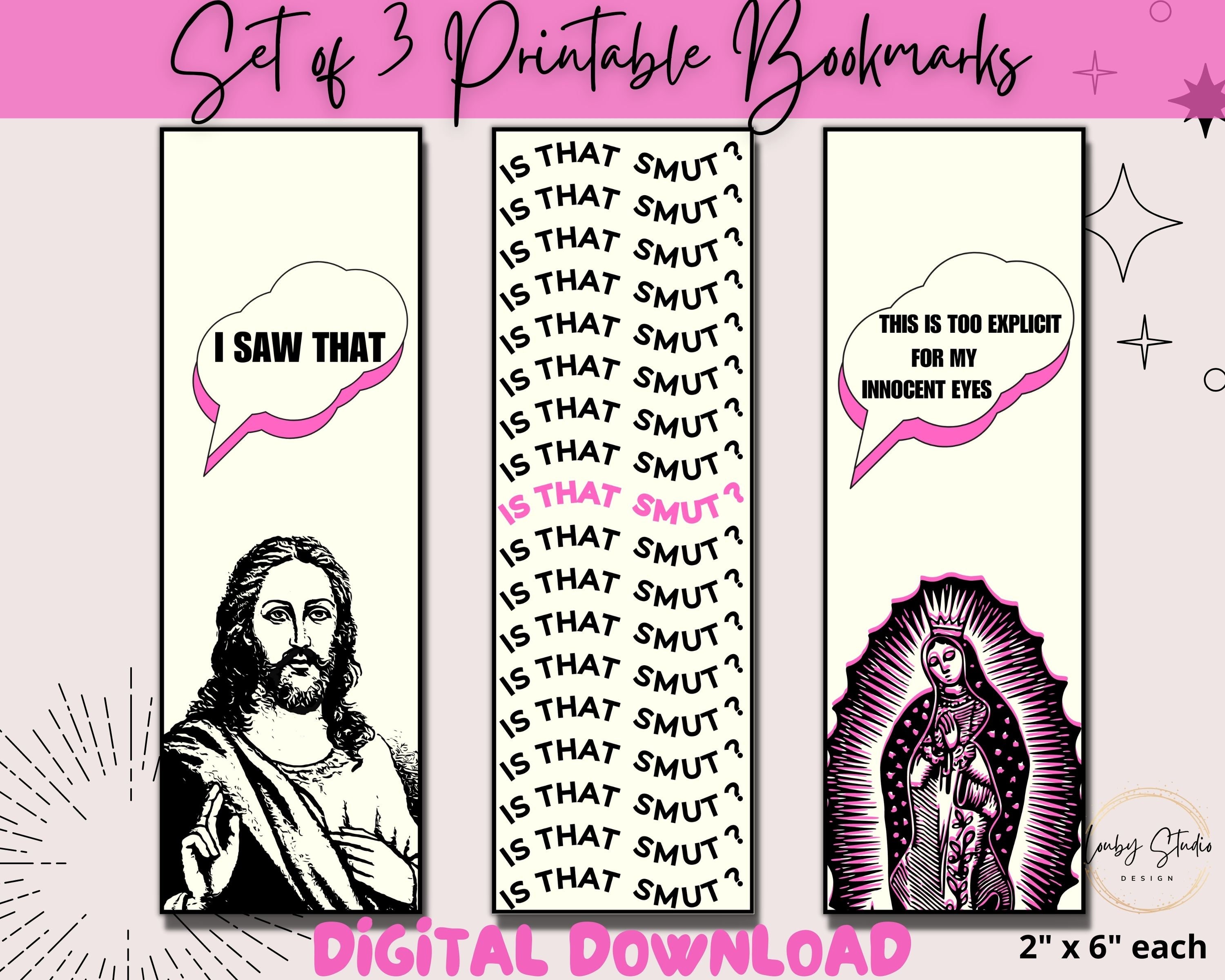 Peeking Jesus Printable Bookmarks, is That Smut Book Mark, Funny ...
