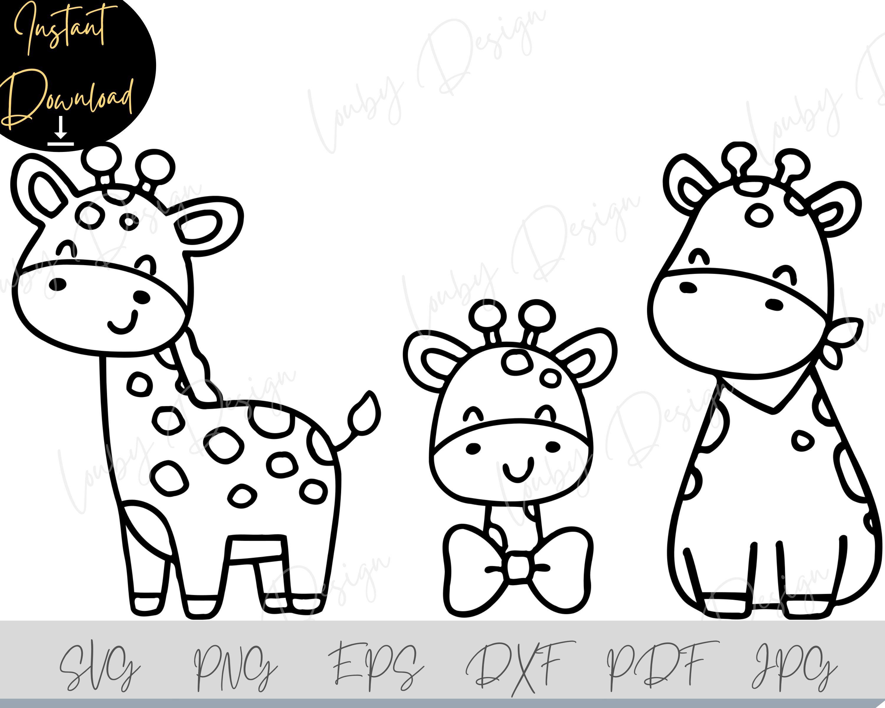 Cute Giraffe Family SVG, Baby Giraffe Svg, Cricut, Silhouette, Giraffe ...