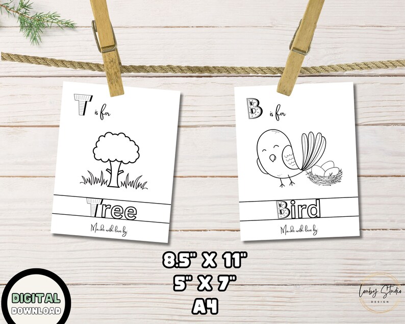 Baby Alphabet Book, Printable Baby Shower Abc Book, Animal Alphabet