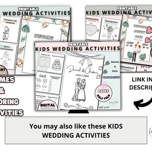 Kids Wedding Activity Book, Printable Wedding Coloring Book Pages ...