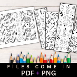 Printable Coloring Bookmarks, Digital Book Marks, Cute Printable Book Mark, Kids and Adult Coloring pages image 4