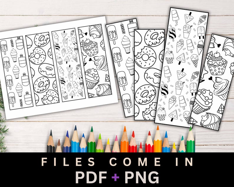 Printable Coloring Bookmarks, Digital Book Marks, Cute Printable Book Mark, Kids and Adult Coloring pages image 4