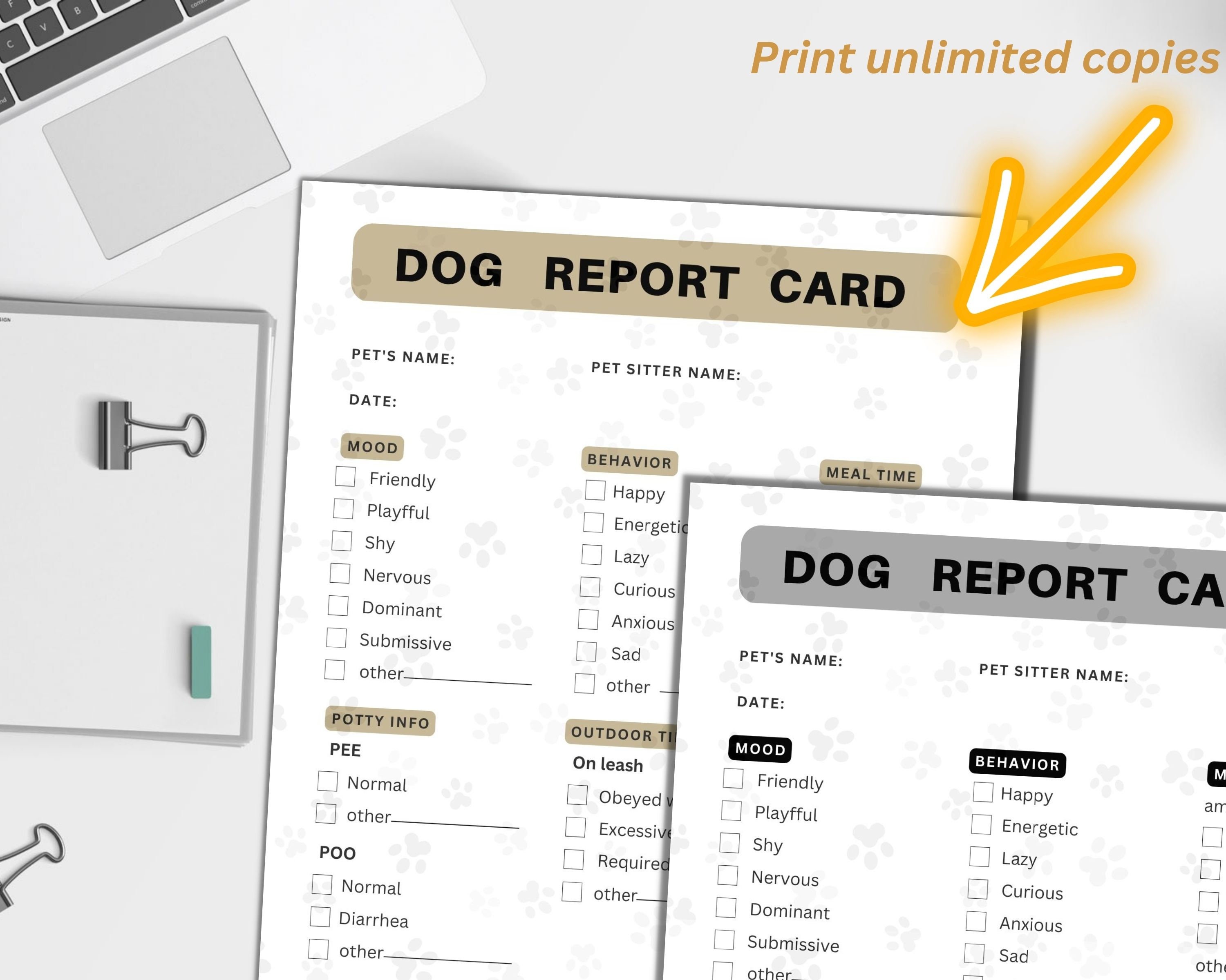Dog Report Card Template Printable Pet Sitter Report Form Dog Dog Report Card Template Printable Pet Sitter Report Form Dog