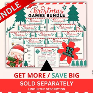 Printable Christmas Games Adults BUNDLE, Family Christmas Party Games