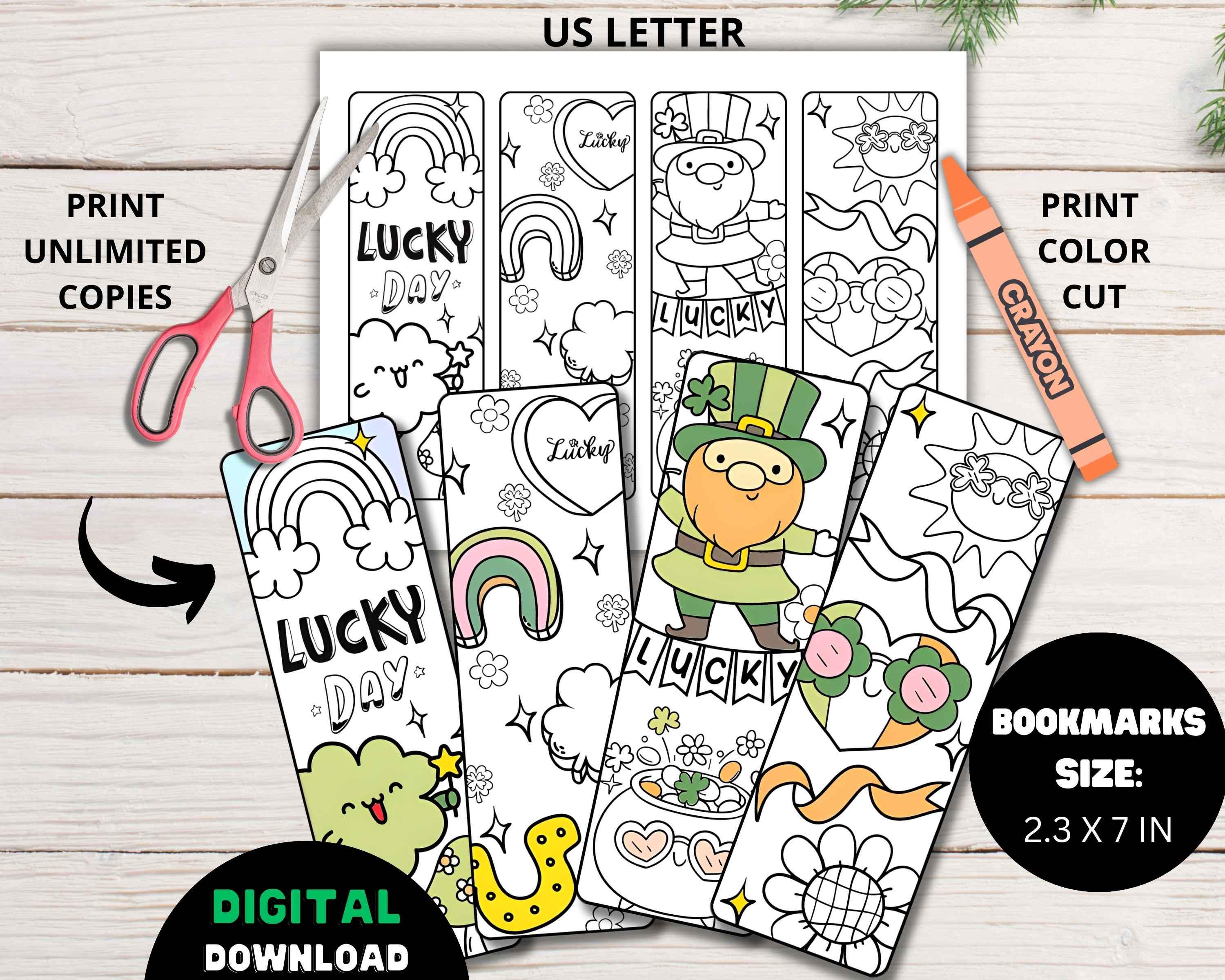 St Patricks Day Coloring Pages Cute Bookmarks Coloring for Kids ...