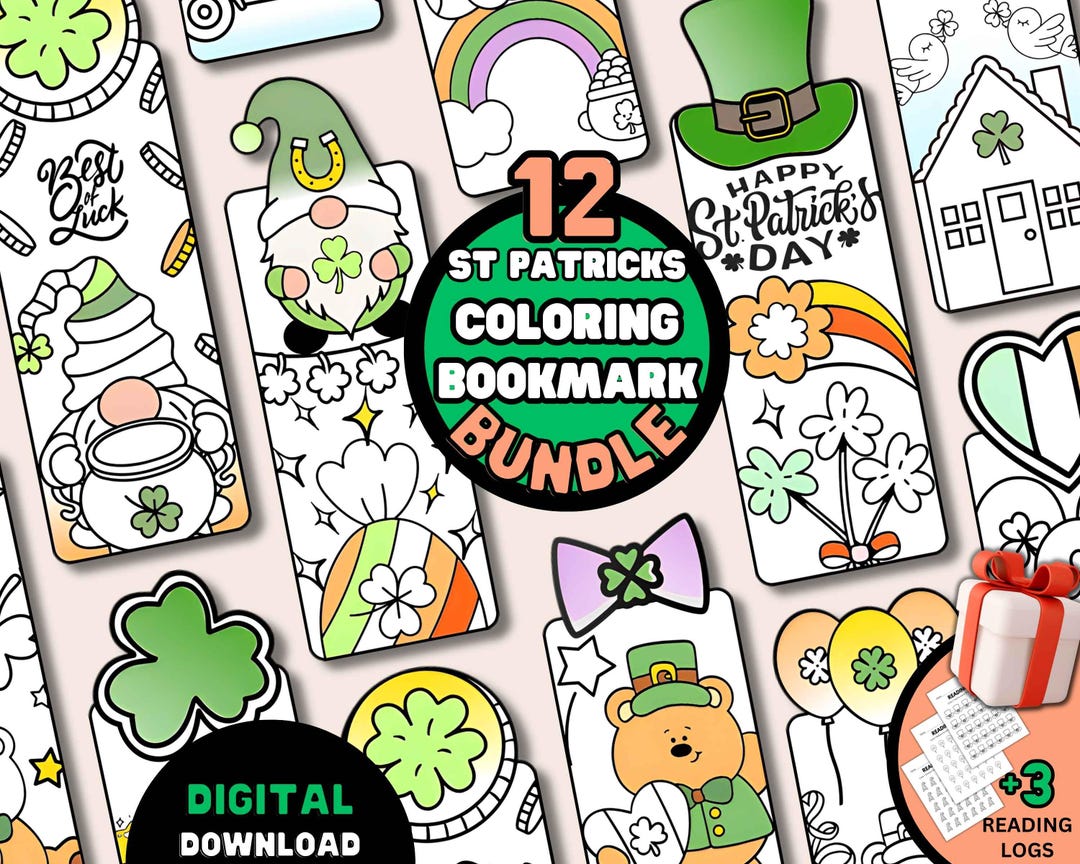 Kids St Patricks Day Coloring Bookmarks Printable Spring Coloring Pages ...