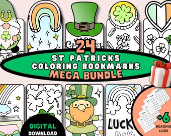 St Patricks day Coloring Pages Cute Bookmarks Coloring for Kids Printable Lucky Shamrock St Patricks Retro Spring Classroom Activities