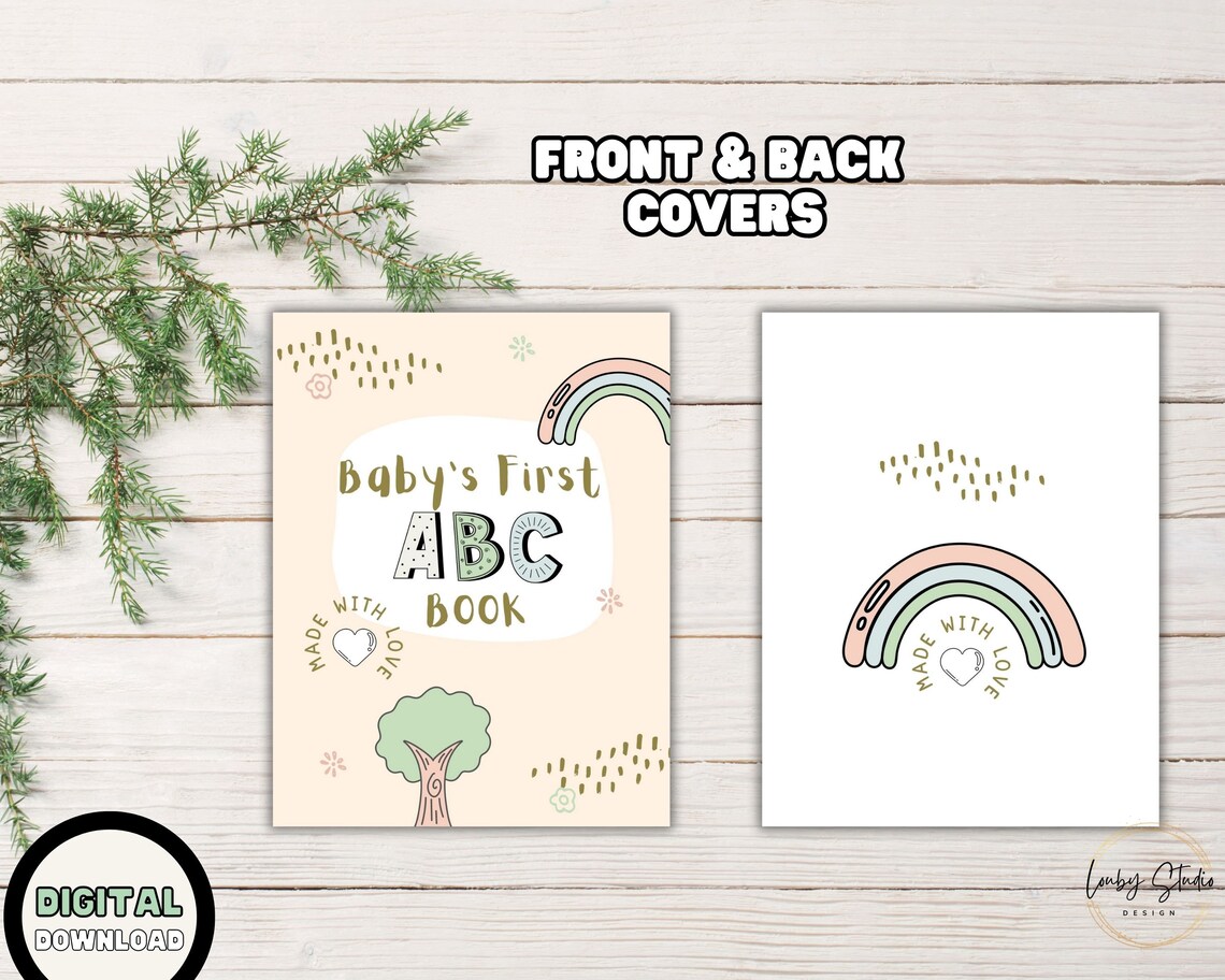 Baby Alphabet Book, Printable Baby Shower Abc Book, Animal Alphabet