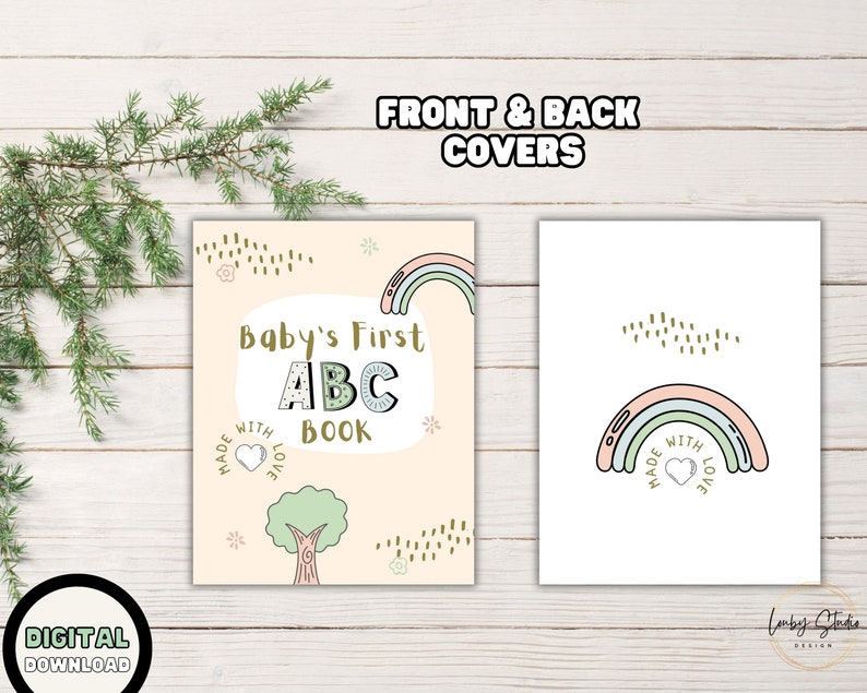 Baby Alphabet Book, Printable Baby Shower Abc Book, Animal Alphabet