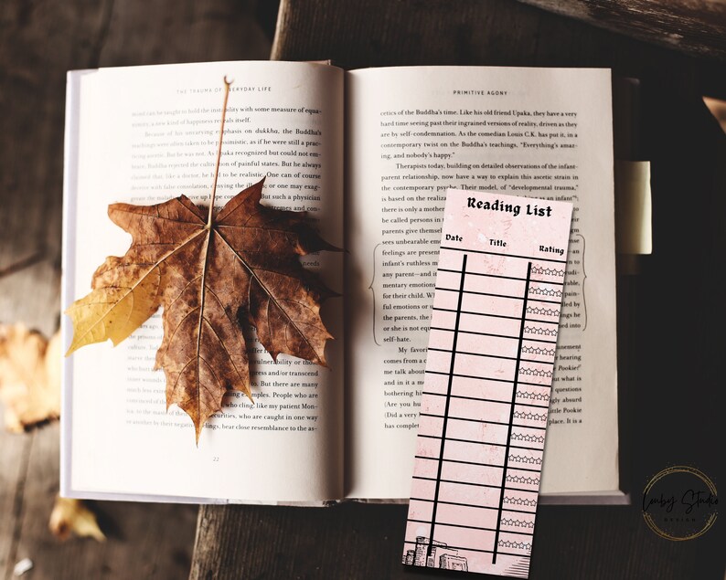 Printable Reading List Bookmark Printable Book Mark Tracker - Etsy