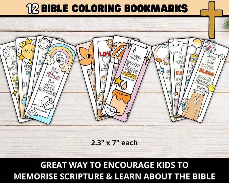 Bible Verse Coloring Bookmarks for Kids Bible Coloring Pages, Christian ...