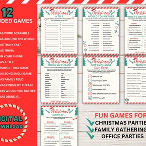 Printable Christmas Games Adults BUNDLE, Office Christmas Party Games