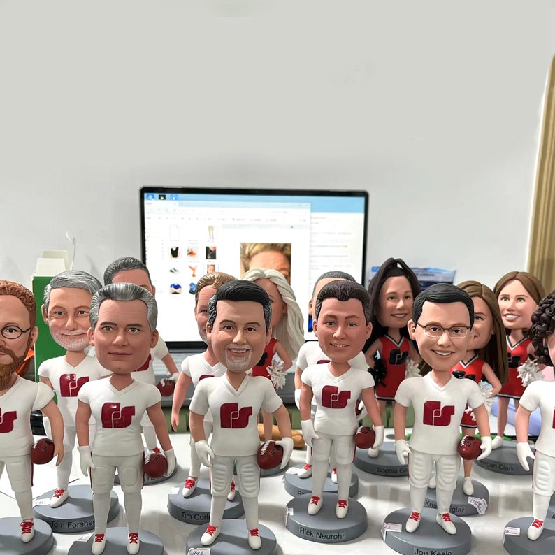 Custom Exploding Head Bobblehead: Personalized Polymer Clay Figurine image 3