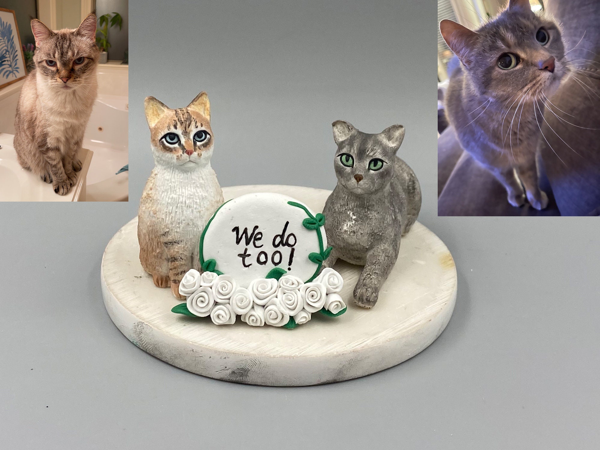 Cat Cake Topper, Wedding Cake Topper, Pet Birthday Topper, Cat Birthday Memorial Gift, Pet Memorial Gift, Personalized Cat Cake Topper