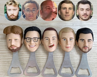 Abridor de botellas con cara personalizada: regalo personalizado para padrinos de boda