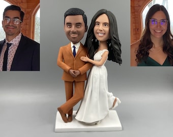 Pastel de boda topper boda topper bobble cabeza toppers de pastel personalizados para recuerdo de boda figura de boda regalo de boda personalizado