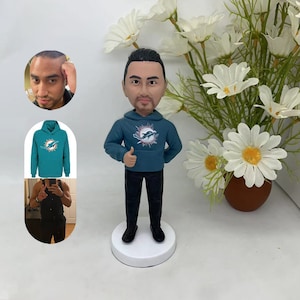 Custom Husband Bobblehead, Personalized Polymer Clay Figurine