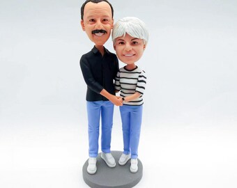 Anpassad 50-årsjubileums-bobblehead: Personlig figur av polymerlera