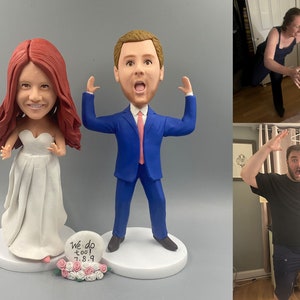 Wedding cake topper wedding topper bobble head Custom cake toppers for wedding keepsake wedding figurine Personalized wedding gift