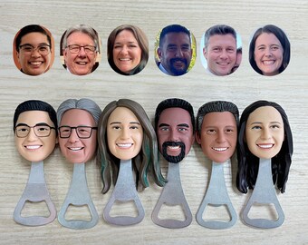 Abridor de botellas con cara personalizada: regalo personalizado para padrinos de boda