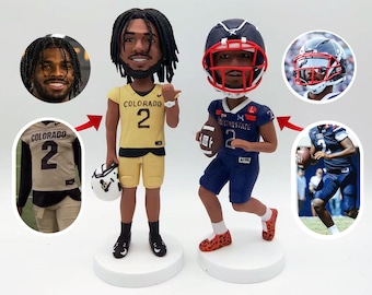Personalized football player bobbleheads,personalized football receiver bobbleheads,personalized athlete figurines,custom player bobbleheads