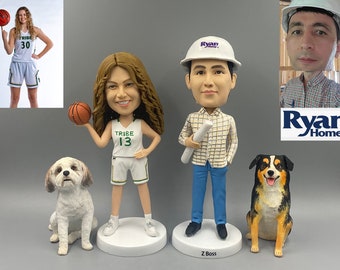 Custom Construction Worker Bobbleheads, Unique Architectural Engineering Gifts,Basketball players Bobbleheads, Unique Sports team Gifts