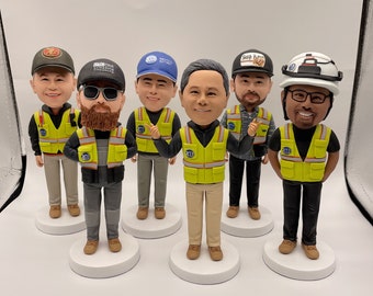 Custom Construction Worker Bobblehead: Unique Colleague Gift