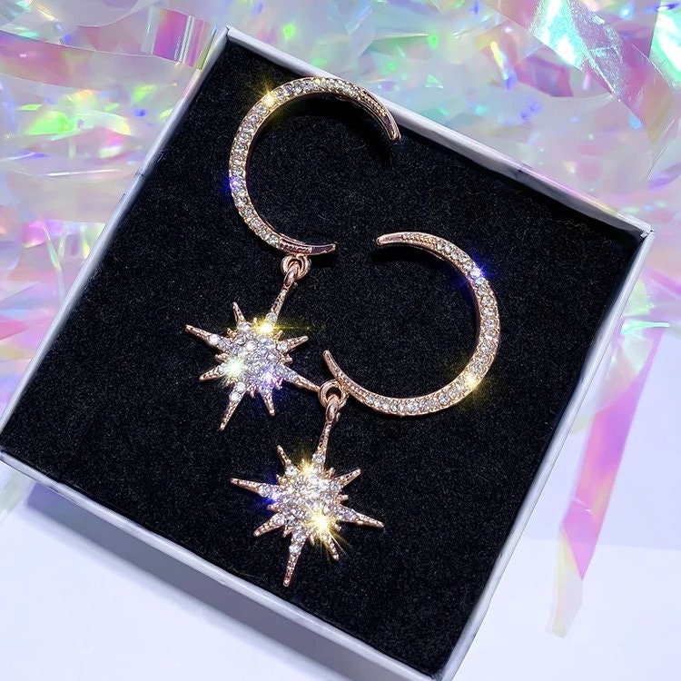 Astrology Horoscope Gold Moon and Stars Sparkle Rhinestone - Etsy UK