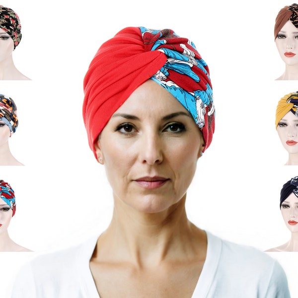 Pre-Tied Scarves for Women, Chemo Scarves and Hats, Super Soft Turban Beanie, Chemo Beanie, Chemo Headwear, Turban Headwrap, Chemo Hats