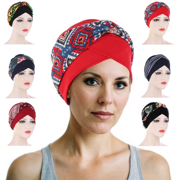 Chemo Scarf for Woman, Alopecia Head Covering, Summer Chemo Hat for Woman, Chemo Beanie, Chemo Headwear, Pre Tied Chemo Head Scarf