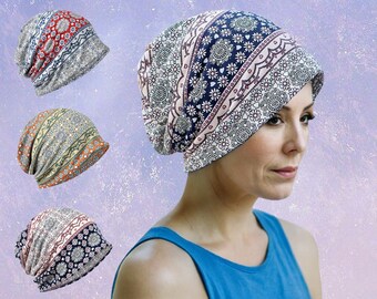 Chemo Hat for Summer, Chemo Beanie, Chemo Headwear, Head Covering for Woman, Skull Cap & Beanie Chemo Hat, Chemo Hat Scarf, Slouchy Beanie