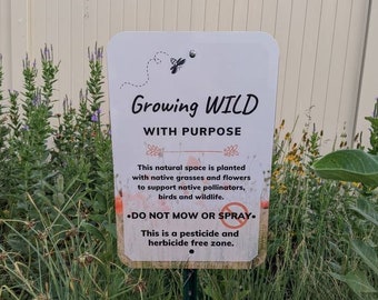 Pesticide Free Garden Sign: Native Plants and Pollinator Habitat