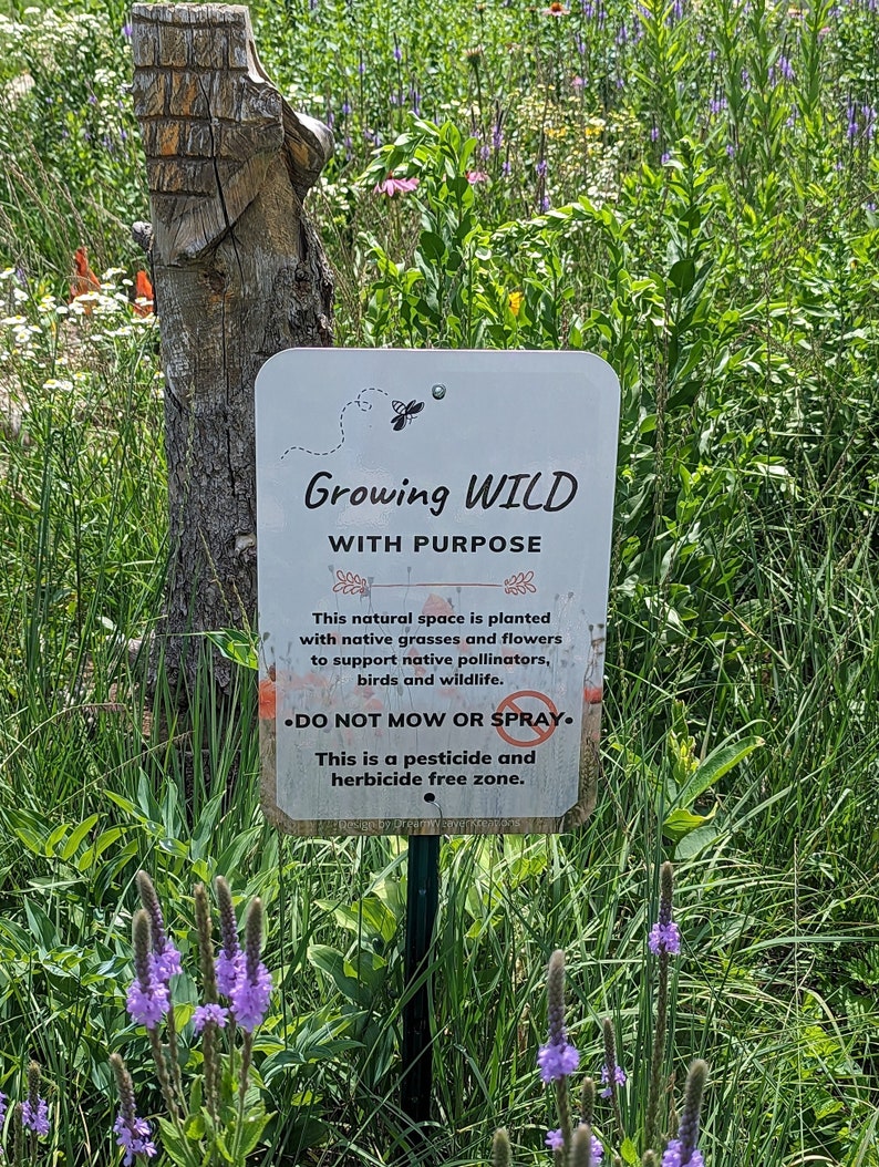 Pesticide Free Garden Sign: Native Plants and Pollinator Habitat bild 3