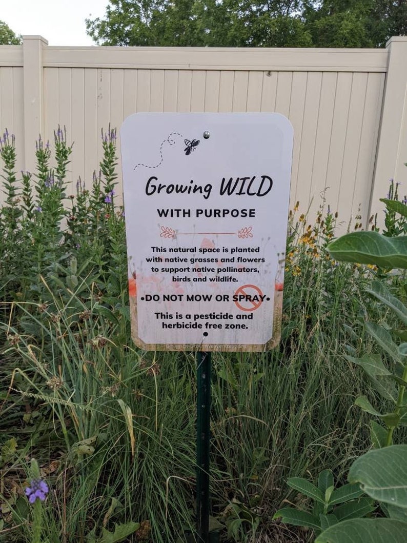 Pesticide Free Garden Sign: Native Plants and Pollinator Habitat bild 1