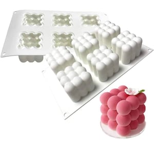 Bubble Candle Mould, 6 Cavity, Silicone Candle Mould, Sphere Rubik's Cube,  Candle Moulds for Wax, DIY Candle Mould, Candle Craft Moulds 