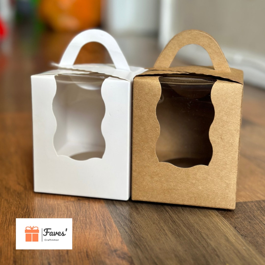 Single Individual Window Cupcake Box Muffin Cakebox Cookie Box With