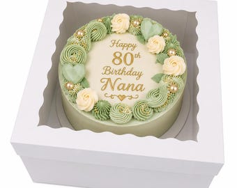 10 Inch Cake Box, Tall White Food-Grade Paperboard with Window
