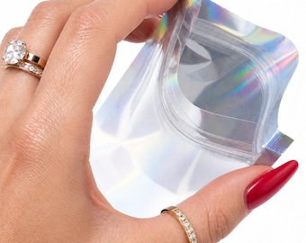Holographic Smell Proof Resealable Pouch, Party Favor Packaging Bags
