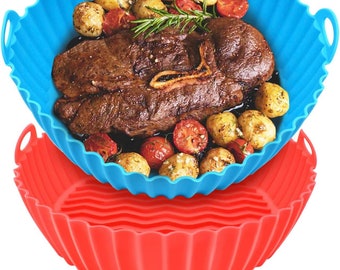 8.1" Silicone Air Fryer Liners, Round Baking Mat, Set of 2